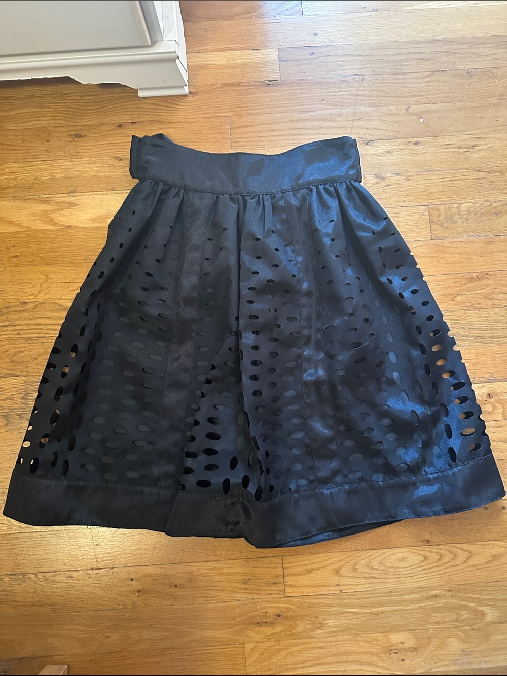 W by Worth Black Eyelet Circle Skirt